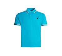 NY Deluxe Edition Men's Polo Top with Stag Logo (S, Turquoise)