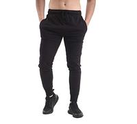 NY Deluxe Edition Men's Slim Fits Jogging Bottom Skinny Joggers Sweat Pants Fleece Ribbed Cuffed Ankle Waist Band Casual Gym Workout Combat Track Jog Trousers Sweat Pants Size S-XXL (Black, 2XL)
