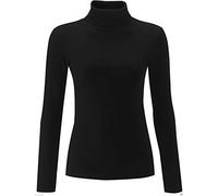 NY Deluxe Edition Women Plus Size Ribbed Stretch Polo Turtle Neck Top Jumper UK Sizes 16, 18, 20 (Black, 18)