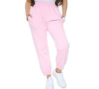 NY Deluxe Edition Womens Fleece Sweatpants Track Bottom UK Size 8-16 (Baby Pink, 16)