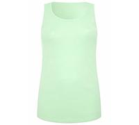 NY Deluxe Edition Womens Ladies Plus Size Plain Ribbed 100% Cotton Vest Top Summer Casual Loungewear Top UK Size 16-28 (Mint Green, 14)