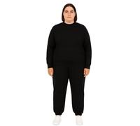 NY Deluxe Edition Women's Plus Size Loungewear 2 Pieces Sweatshirt Top and Jog Bottom 2 Set UK Plus Size 16-28 (UK, Numeric, 20, 22, Plus, Regular, Black)