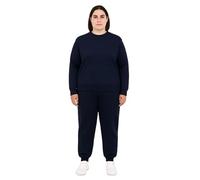 NY Deluxe Edition Women's Plus Size Loungewear 2 Pieces Sweatshirt Top and Jog Bottom 2 Set UK Plus Size 16-28 (UK, Numeric, 16, 18, Plus, Regular, Navy)