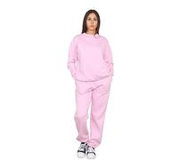 NY Deluxe Edition Women's Plus Size Loungewear 2 Pieces Sweatshirt Top and Jog Bottom 2 Set UK Plus Size 16-28 (Baby Pink, 20-22)
