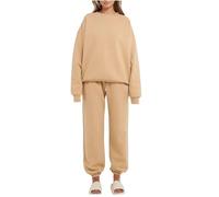NY Deluxe Edition Women's Plus Size Loungewear 2 Pieces Sweatshirt Top and Jog Bottom 2 Set UK Plus Size 16-28 (UK, Numeric, 28, 30, Plus, Regular, Stone)