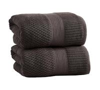NY Loft 100% Cotton 2 Pack Bath Sheet Towel Set | Absorbent Quick-Dry Oversize Bath Towels | Textured and Durable Cotton | Dark Grey