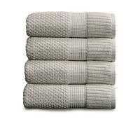 NY Loft Bath Towels in 100% Textured Durable Cotton Super Soft and Absorbent Quick Dry 76 x 132 cm Thick from Trinity Collection Set of 4 Pack Grey (Quiet Grey)