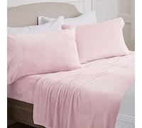 NY Loft Ultra Soft Micro Fleece Sheets Set with Extra Deep Pockets | Super Plush Polar Fleece | Velvet Plush Cozy Warmth | Full - Light Pink