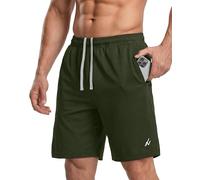 NY Threads Men's Athletic Shorts Quick Dry Loose-Fit Lightweight Running Workout Gym Shorts with Pockets, Army Green, Large