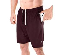 NY Threads Men's Athletic Shorts Quick Dry Loose-Fit Lightweight Running Workout Gym Shorts with Pockets, Burgundy, Medium