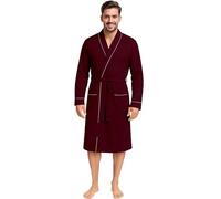 NY Threads Men's Robe Cotton Blend Knit Bathrobe, Wine Red, Large (Pack of 1)