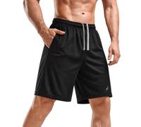 NY Threads Men's Sports Shorts Quick Dry Lightweight Shorts with Pockets, Medium, Black