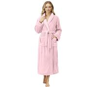 NY Threads Premium Womens Robe, Plush Fleece Long Bath Robe for Women, Fluffy Soft Women's Bathrobe, Light Pink, Small