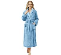 NY Threads Premium Womens Robe, Plush Fleece Long Bath Robe for Women, Fluffy Soft Women's Bathrobe, Light Blue, X-Large (Pack of 1)
