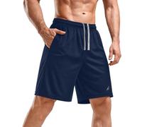 NY Threads Quick Dry Men's Athletic Shorts Loose-Fit Running Workout Gym Shorts, Small, Navy