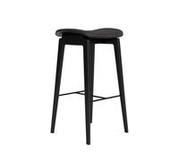 NY11 Bar Stool With Upholstered Seat H65 Dark Smoked Oak/Pitch Black 20296