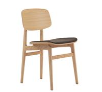 NY11 New York Dining Chair chair gepolstert NORR11 Eiche natur Dunes Leder dunkelbraun - 4251501629597
