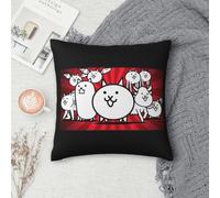 Nyanko Great War Battle Cats Square Pillowcase Cushion Cover Pillow Case Throw Pillow Cover for Home Bedroom Car