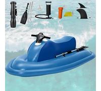 NYANS Upgraded 2-Person Inflatable Jet Boat - 330 lb Capacity Blue Motorboat with Optional Scooter | Dual-Fin Safety Design | 9-Speed Control | Pool Lake Ocean Use,with Thruster 500W16A