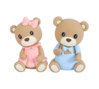 NyaSaa 2 PCS Teddy Bear Cake Toppers, Baby Welcome & Birthday Decoration