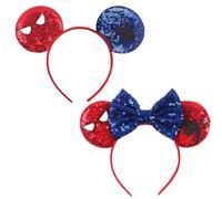 NyaSaa 2PCS Mini Mouse Ears Cosplay Party Headbands - Shiny Bow Cute Ears Hair Bands for Kids Girls Women Princess Party Decorations