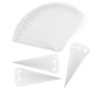 NyaSaa 50PCS Wedding Confetti Cones, Heart Shape Lace Paper Cones Candy Holder Party Favors Boxes Crafts Wedding Supplies
