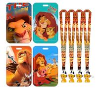 NyaSaa 8 Piece Lion Lanyard Lion Neck Strap Card, Lion Cartoon Long Lanyard ID Badge Holder Waterproof Transparent Printing Badge Holder for Office School Supplies ID Card Keys