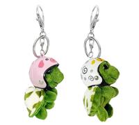 NyaSaa Turtle Plush, 2PCS Mini Turtle Keyring Stuffed Animal Keychain Toy With Hat, Soft Plushie Cute Decorative Plush Toy Accessory Fun Buddy For Kids Bag