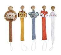 Nybhyjka 5 Pieces Pacifier Clip Holder, Pacifier Clip Rope, Toddler Teething Strap Clip, Animal Shaped Anti-Lost Pacifier Clips for, for Pacifier Clip Porte-sucette, Porte-Clip Tétine