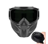 Nybhyjka Anti Fog Motorcycle Face Cover,with Detachable Goggles Windproof Dustproof Protector,2 in 1 Adjustable Face Shield for Welding | for Men Ski Cycling Riding Work Gardening
