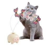 Nybhyjka Battery Operated Cat Toys,Butterfly Cat Teaser Interactive Toys - Non-Slip Automatic Teaser Training Games for All Breeds Indoor Exercise & Boredom, Keep Them Busy