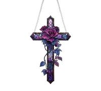 Nybhyjka Christian Window Sun Catcher - Flat Acrylic Sun Catcher Christmas Pendant,Christian Sun Catcher Wall Decor, Christmas Decoration For Living Room