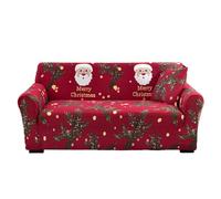 Nybhyjka Christmas Printed Sofa Cover, Elastic Couch Cover,Merry Christmas Printed Couch 2/3/4 Seater Sofa Covers Stretch Fabric Elastic Protector Sofa Slipcovers