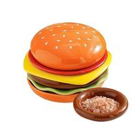 Nybhyjka Dinnerware Sets - Kitchen Plates and Bowls Set | Burgers Shape Stackable Dinnerware Ceramic Side Dishes Dessert Tableware for Birthday & Mother's Day