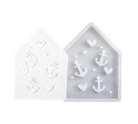 Nybhyjka House Epoxy Resin Molds, Homemade Silicone Moulds,House Shape Epoxy Resin Casting Craft Mould | Hollow Seaside Balas Style House Mould for Candlelight