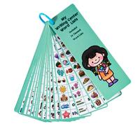 Nybhyjka Kindergarten Word Flash Cards,High Frequency Word Flash Cards,Memory Card Vocabulary Builder for Kindergarten - Pocket Cards with Word List,