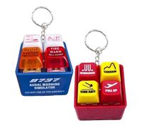 Nybhyjka Pilot And Crew Alert Keychain 2 Pieces Warning Sound Simulator Keyring Aviation Cockpit Safety Button With Bright Led Light Airplane Alert Toy For Pilots And Collectors