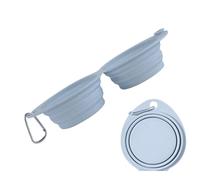 Nybhyjka Portable Dog Water Bowl, Double Feeder Dish, Foldable Treat Container for Daily Walks Park Outings Road Trips Hiking Adventures Camping Kittens Puppies