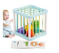 Nybhyjka Sensory Shape Sorter Blocks Toy, Colorful Cube Sorter Toy,Sorting Number Recognition Toys | Educational Toys Shape Sorter with 10 Double-Sided Digital Cards