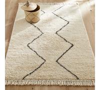 Nyborg Berber-Style Fringed Wool Rug ecru/elephant grey