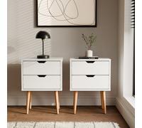 Gfw Nyborg Pair Of 2 Drawer Bedsides White