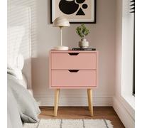 Gfw Nyborg Single 2 Drawer Bedside Coral Pink