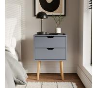 Gfw Nyborg Single 2 Drawer Bedside Dark Grey
