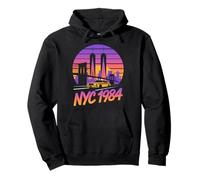 NYC 1984 Retro New York Taxi Skyline Sunset Pullover Hoodie