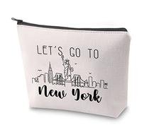 NYC Besties Trip Travel Case New York Travel Gift Let’s Go to New York Lover Makeup Bag New York Vacation Gift New York Journey Souvenir (New York)