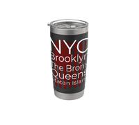 NYC Bronx Brooklyn Queens Staten Island Tee Stainless Steel Insulated Tumbler