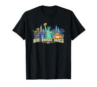 NYC Cleaner Streets Liberty Bagels Bridges Bins Value Graphic T-Shirt