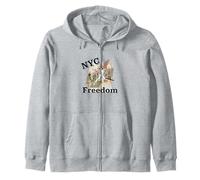 NYC Freedom Urban Pop Art Zip Hoodie