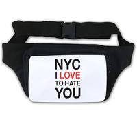 NYC I Love to Hate You I Hate New York Waist Bag Fanny Pack White