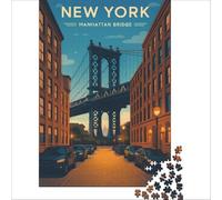 NYC Manhattan Bridge jigsaw puzzle 1000 | perfect indoor activity for a rainy day when the weather keeps the whole family at home all afternoon38x52cm